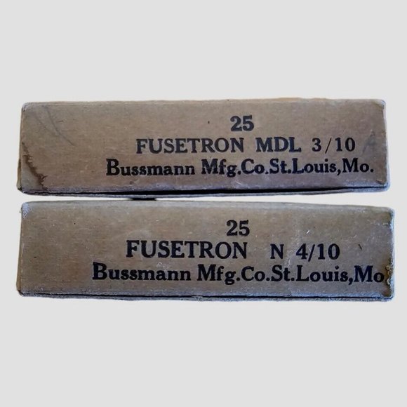 Fusetron Fuses Buss N4/10 250V & N3/10 125V Bussmann Mfg Co 25ct NOS New Box - Picture 1 of 16